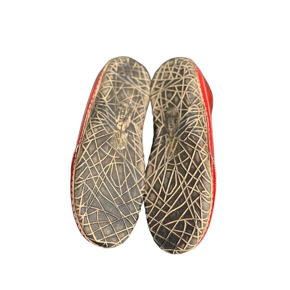 L'Artiste Libora Red Leather Floral Slip On Flats Shoes 38 7.5-8 Artsy Comfort - Picture 5 of 5